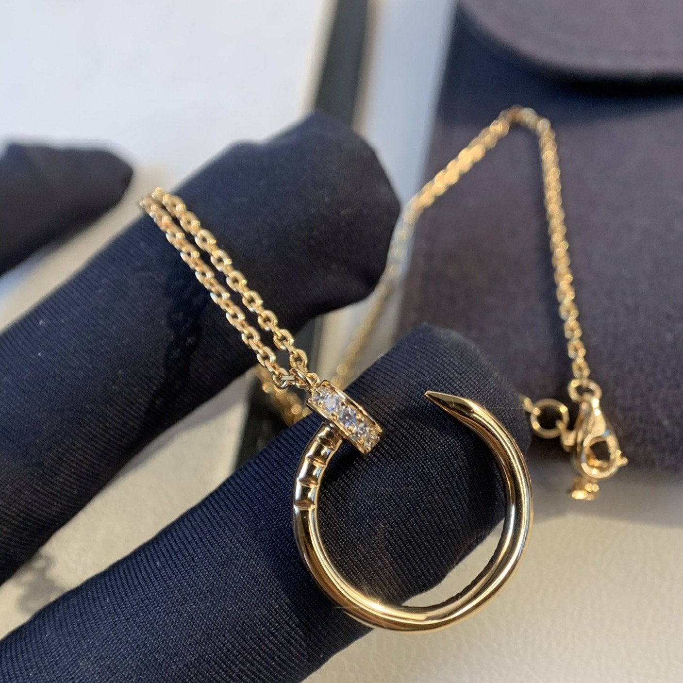 CARTIER JUSTE NECKLACE PINK GOLD DIAMONDS