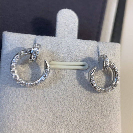 CARTIER JUSTE EARRINGS SILVER DIAMONDS