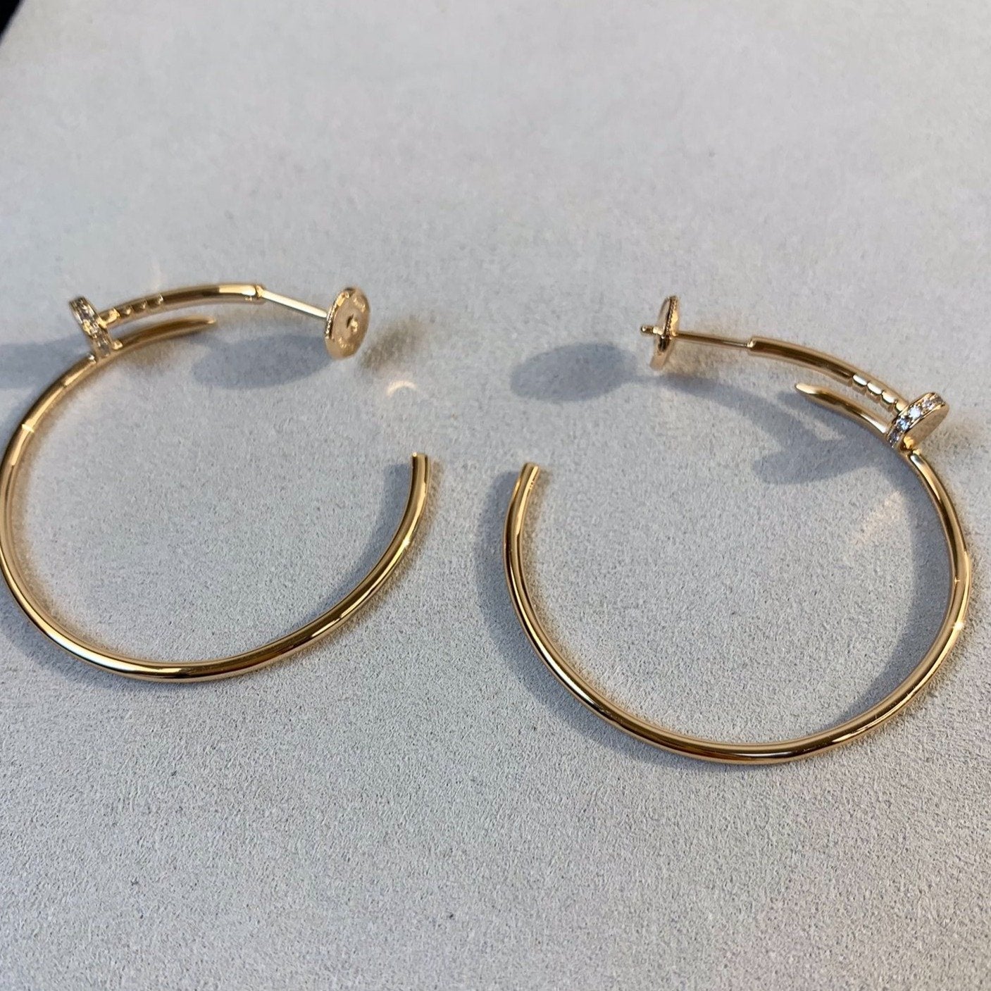 CARTIER JUSTE EARRINGS GOLD DIAMONDS 1.8MM