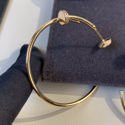 CARTIER JUSTE EARRINGS GOLD DIAMONDS 1.8MM