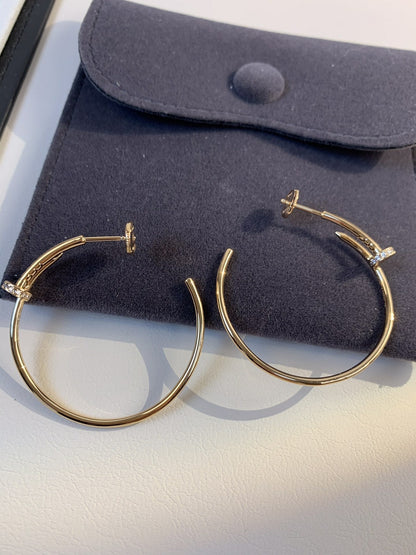 CARTIER JUSTE EARRINGS GOLD DIAMONDS 1.8MM