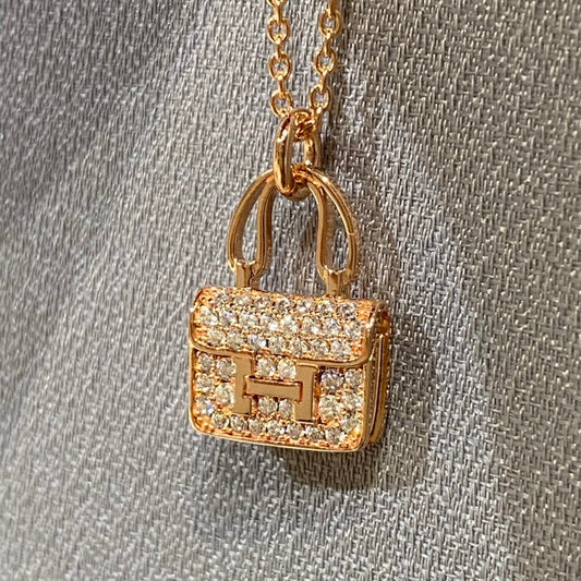 HERMES CONSTANCE PEDANT DIAMOND NECKLACE