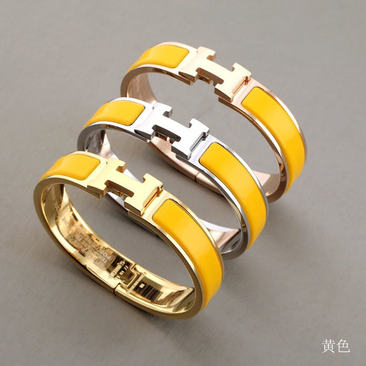 HERMES H YELLOW BRACELET