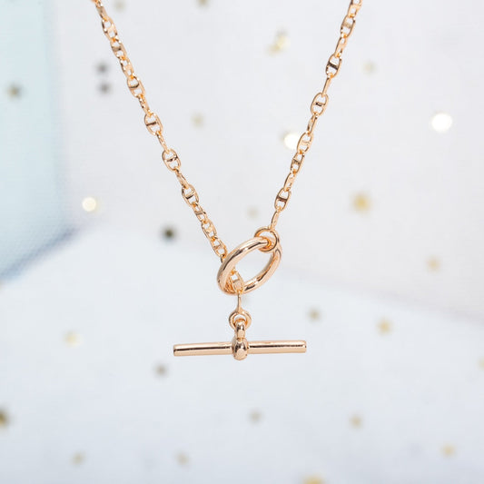 HERMES ECHAPPEE NECKLACE PINK GOLD