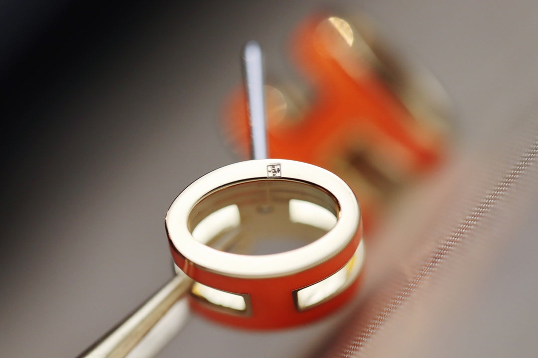 HERMES MINI POP H EARRINGS ORANGE