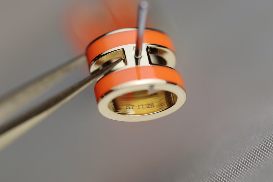 HERMES MINI POP H EARRINGS ORANGE