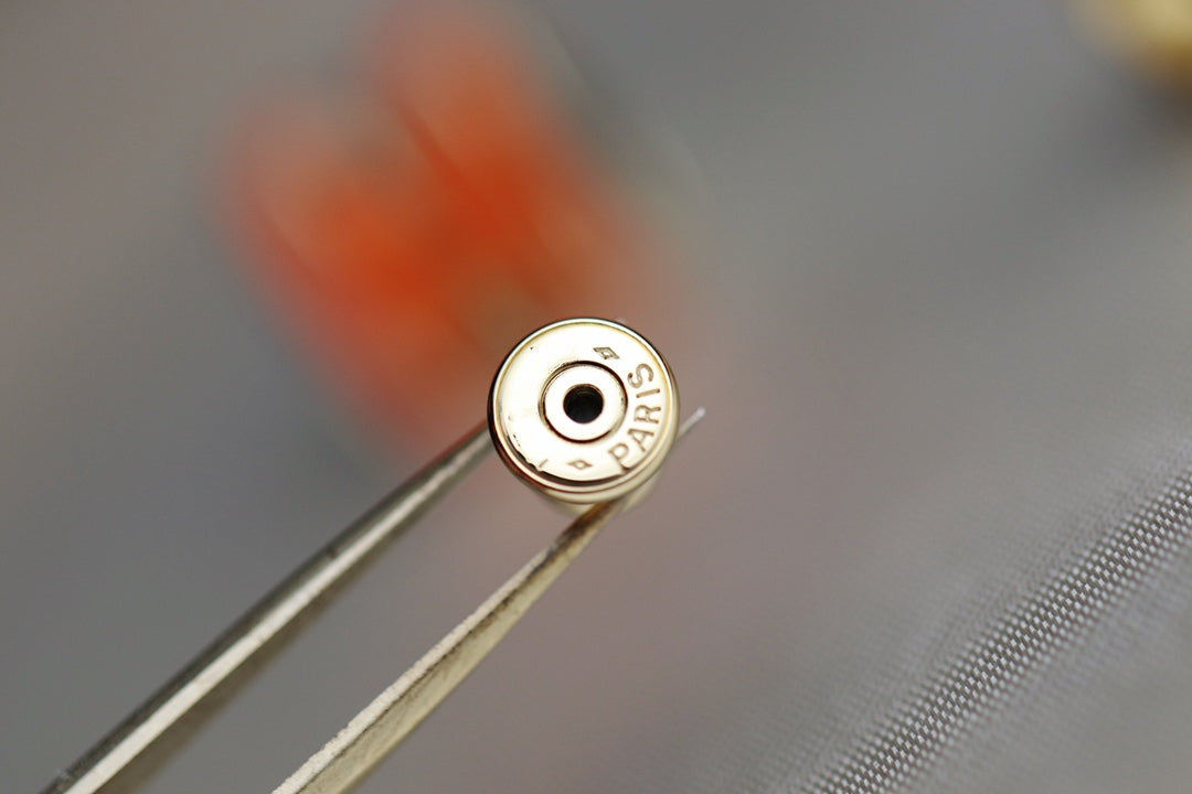 HERMES MINI POP H EARRINGS ORANGE