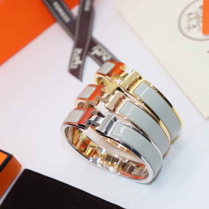 HERMES H LIGHT BLUE BRACELET