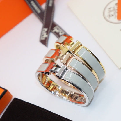 HERMES H LIGHT BLUE BRACELET