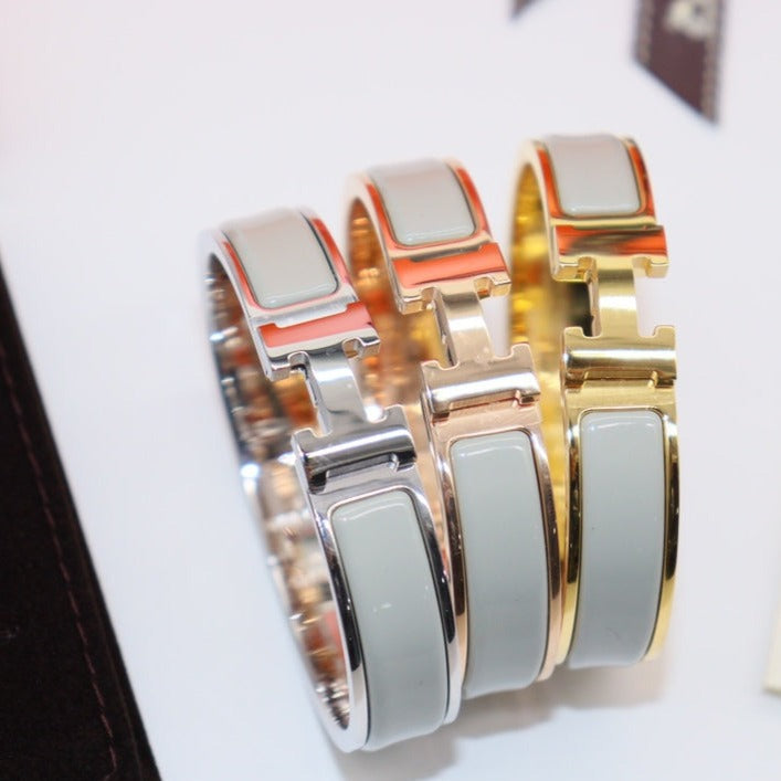 HERMES H LIGHT BLUE BRACELET