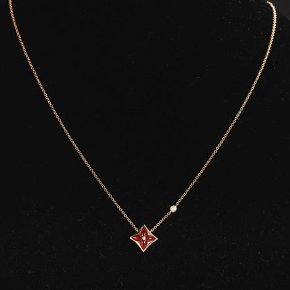 LOUIS VUITTON STAR NECKLACE PINK GOLD 1 DIAMOND