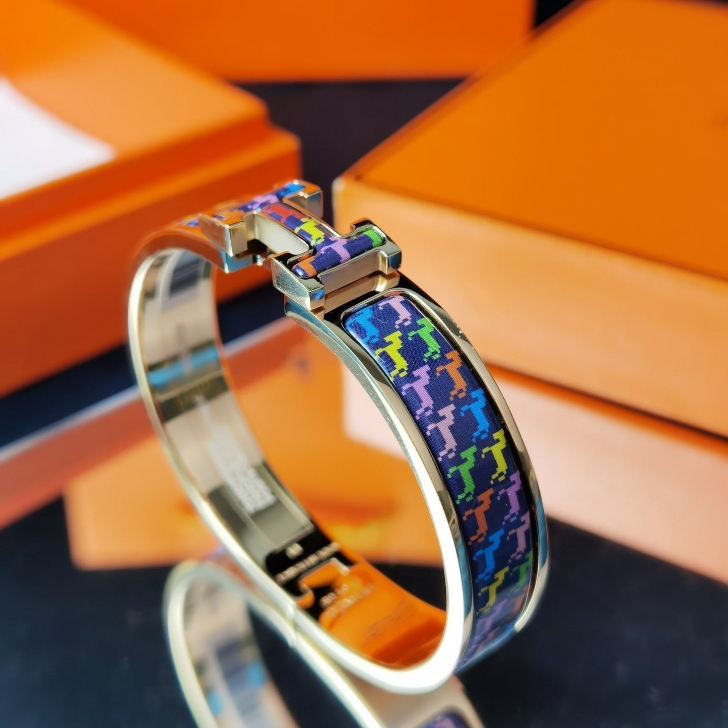 HERMES H HORSE BRACELET 12MM