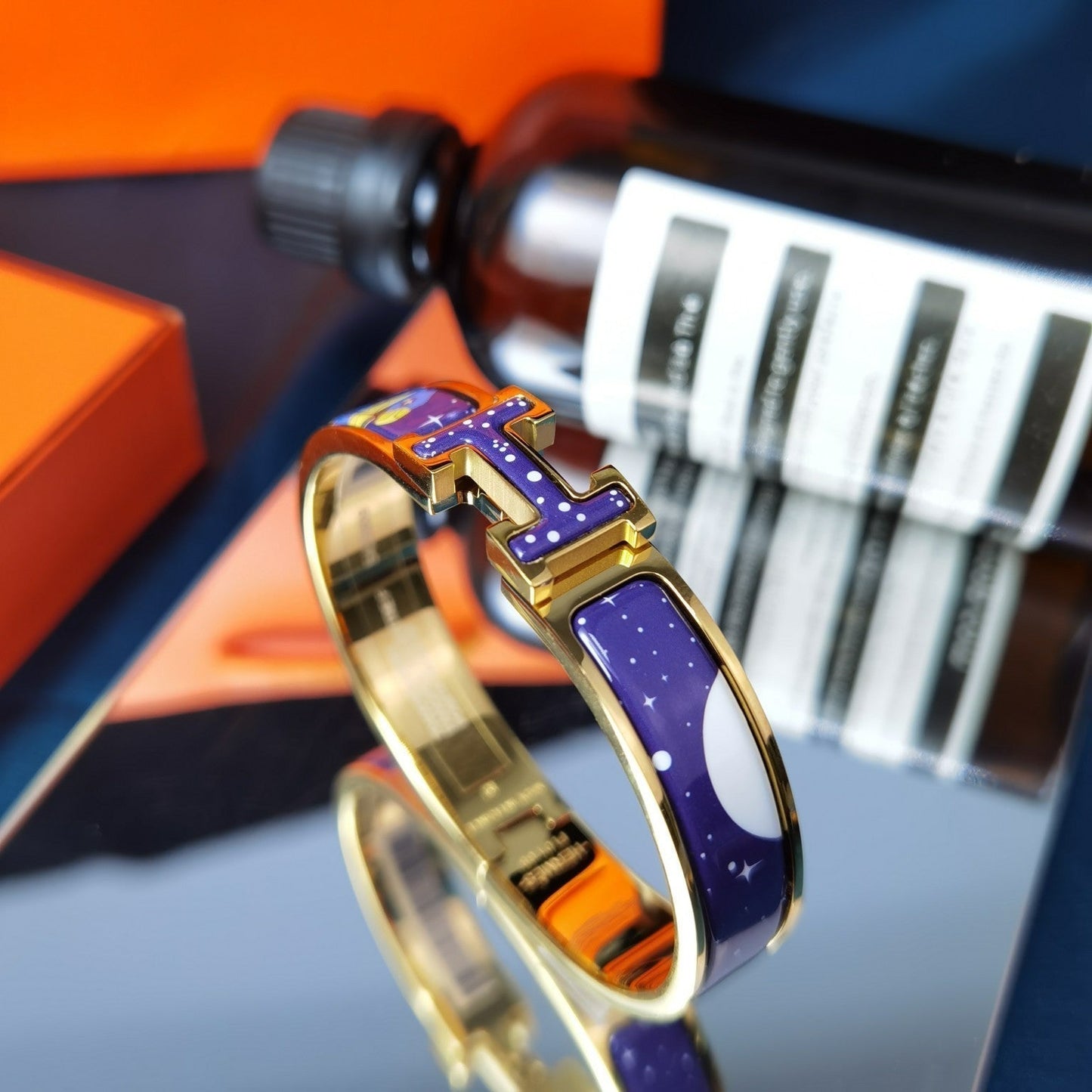 HERMES H STAR AND MOON BRACELET 12MM