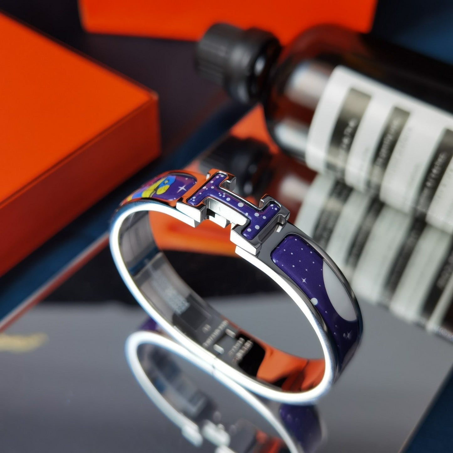 HERMES H STAR AND MOON BRACELET 12MM