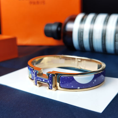 HERMES H STAR AND MOON BRACELET 12MM