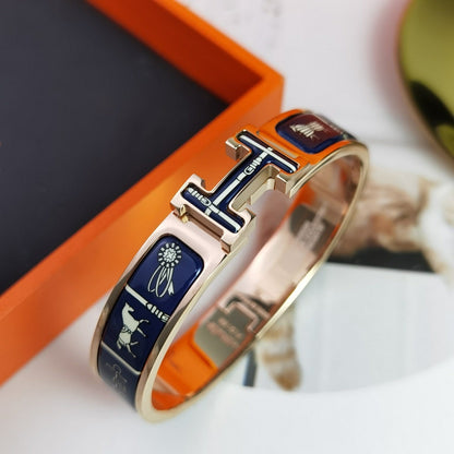 HERMES H COUVERTURES DARK BLUE BRACELET