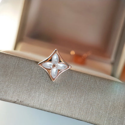 LOUIS VUITTON STAR MOP PINK GOLD EARRINGS