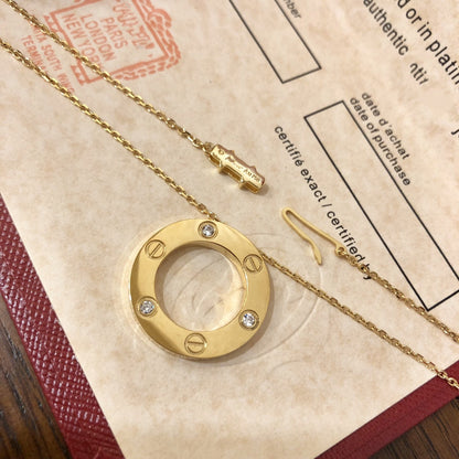 CARTIER LOVE NECKLACE 16MM 3 DIAMONDS