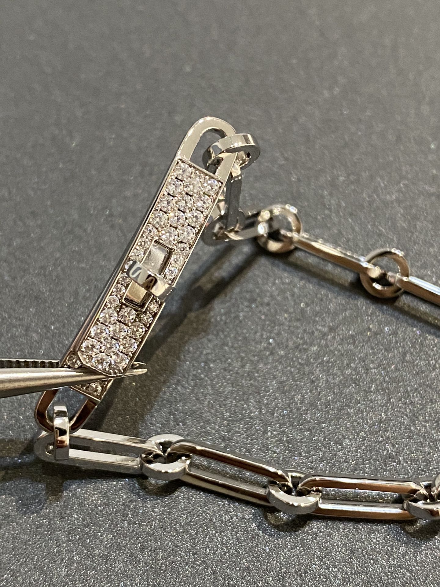 HERMES CHAINE BRACELET SMALL MODEL DIAMOND