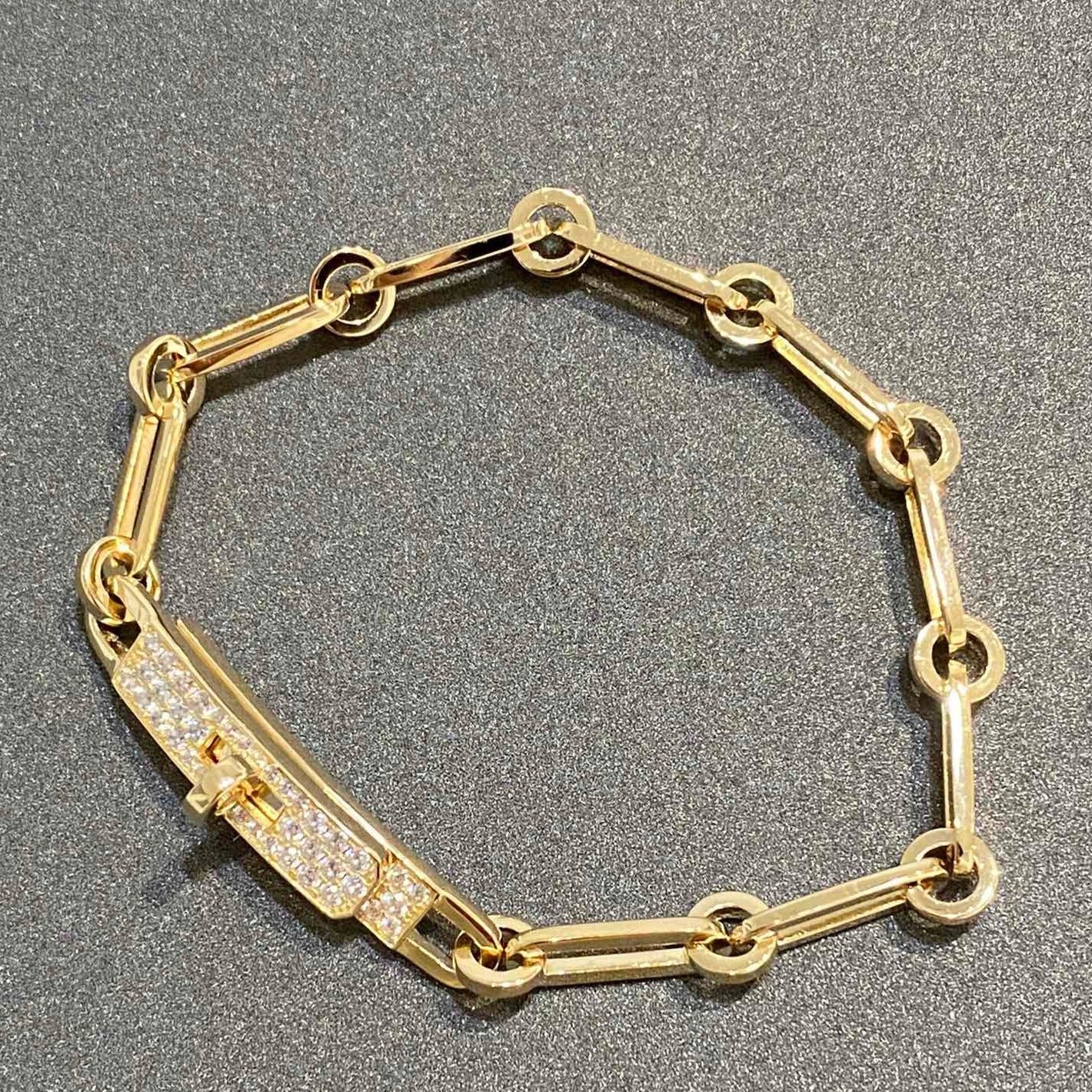 HERMES CHAINE BRACELET SMALL MODEL DIAMOND