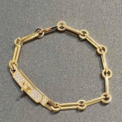 HERMES CHAINE BRACELET SMALL MODEL DIAMOND