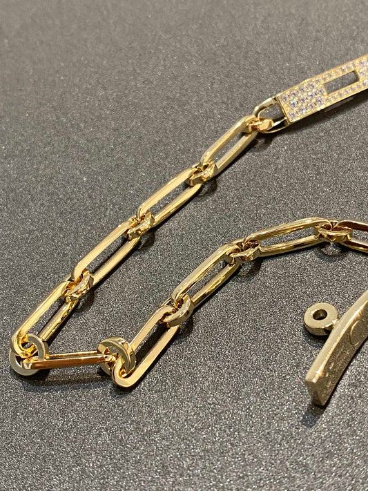 HERMES CHAINE BRACELET SMALL MODEL DIAMOND