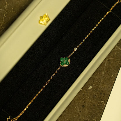 LOUIS VUITTON SUN MALACHITE 1 DIAMOND PINK GOLD BRACELET