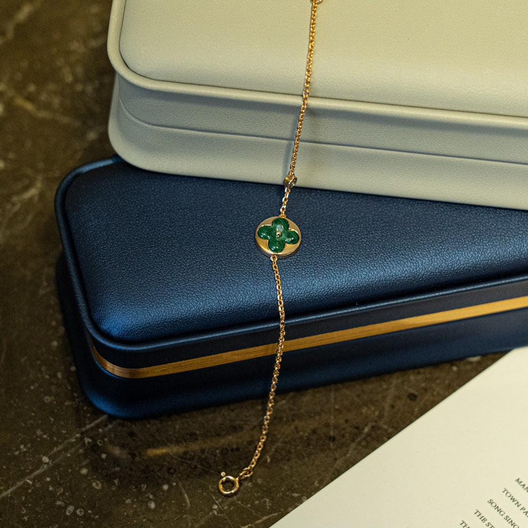 LOUIS VUITTON SUN MALACHITE 1 DIAMOND PINK GOLD BRACELET