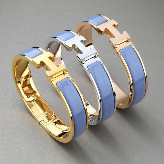 HERMES H BRACELET ROMANTIC BLUE 12MM