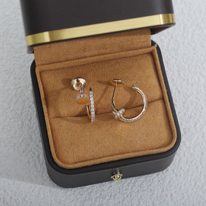 CARTIER JUSTE EARRINGS 12.75MM PINK GOLD DIAMOND