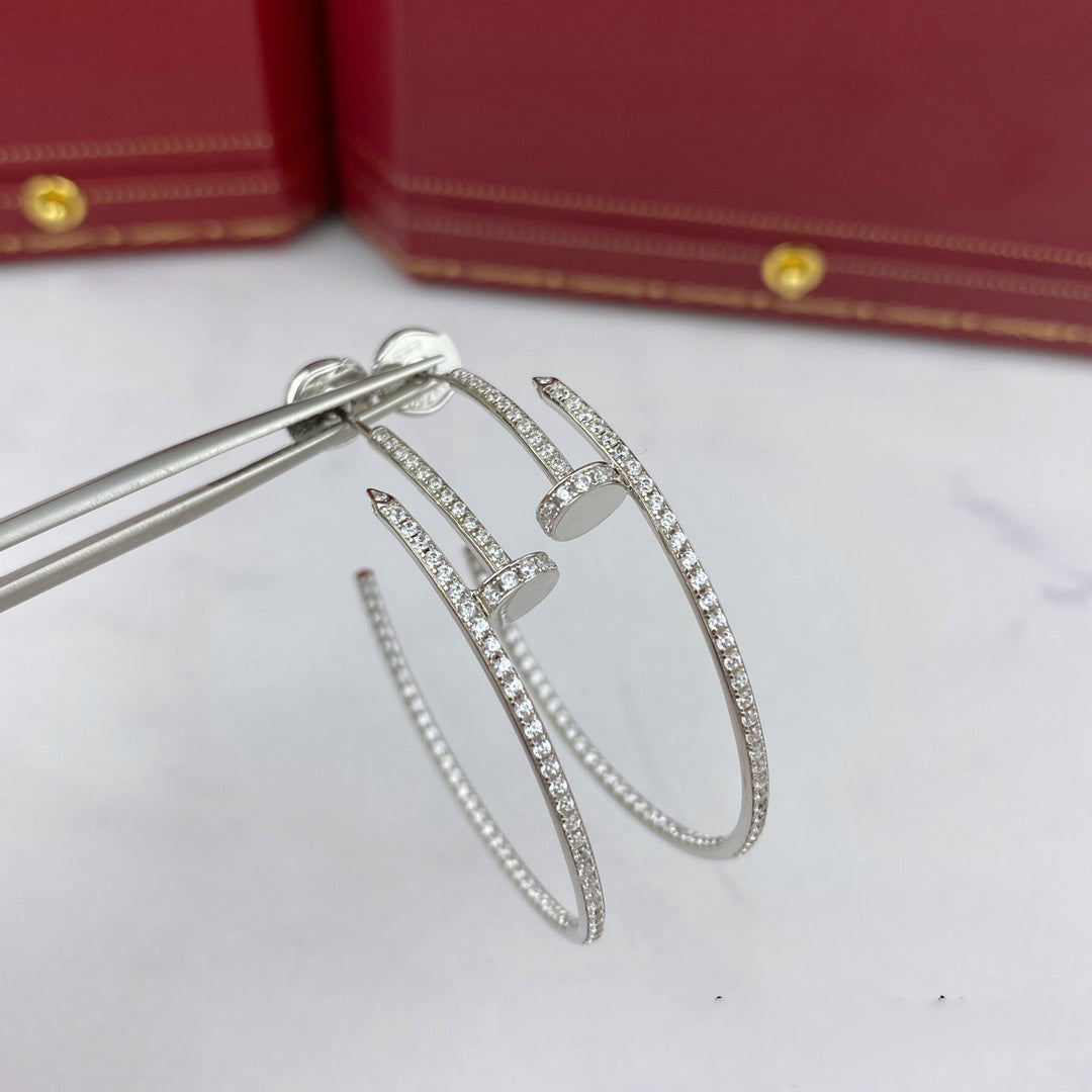 CARTIER JUSTE EARRINGS FULL DIAMONDS 1.8MM
