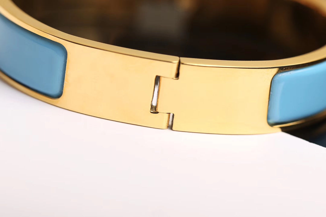 HERMES H CLOUD BLUE BRACELET GOLD DIAMOND