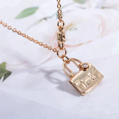HERMES AMULETTE PEDANT ROSE GOLD NECKLACE