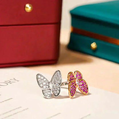 VCA TWIN BUTTERFLY DIAMOND RING