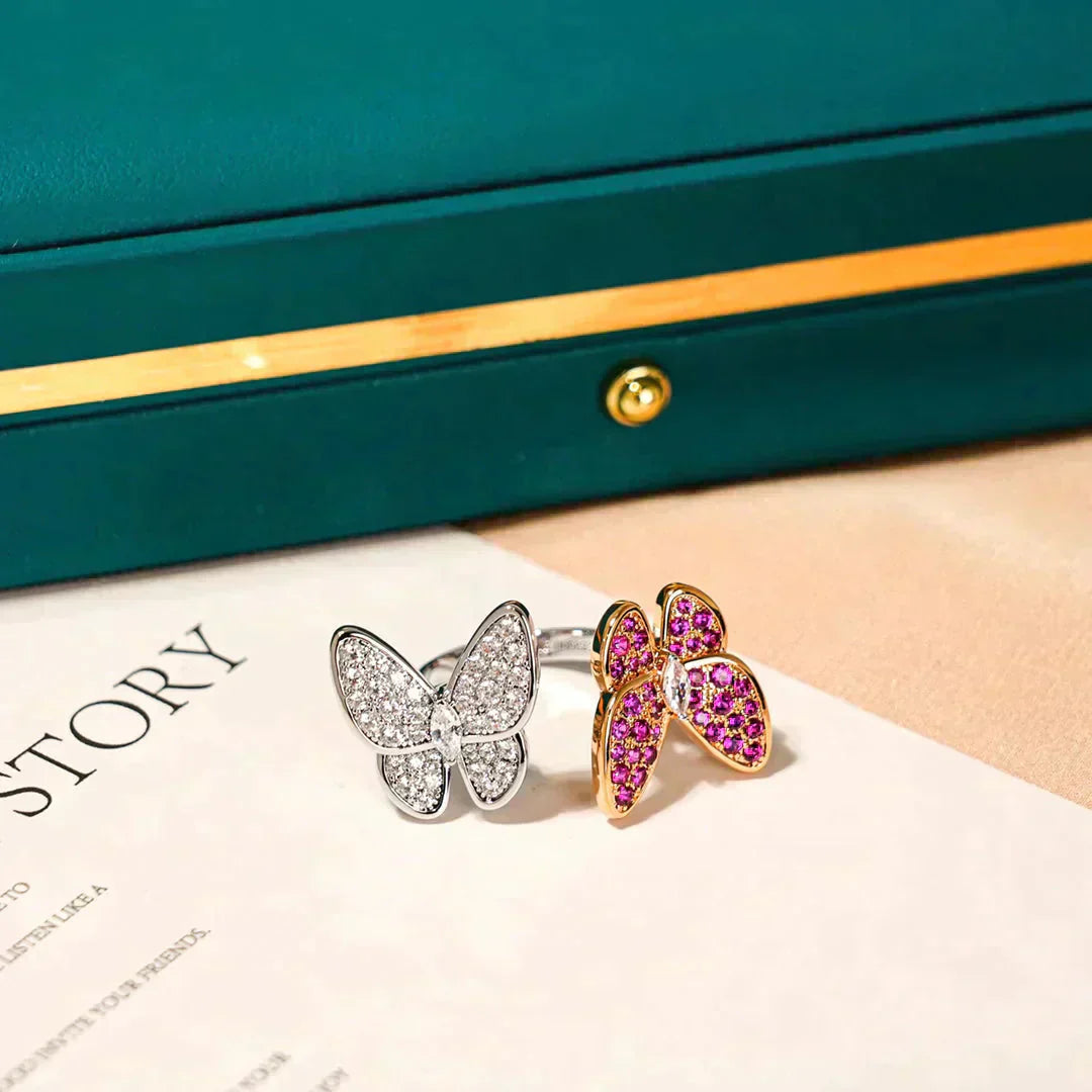VCA TWIN BUTTERFLY DIAMOND RING