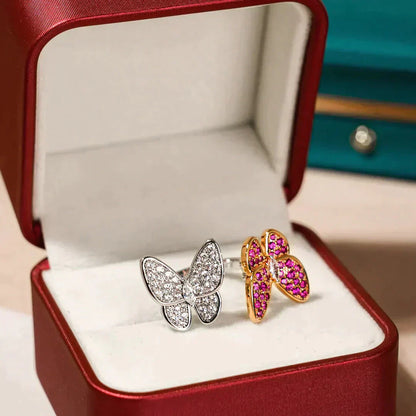 VCA TWIN BUTTERFLY DIAMOND RING