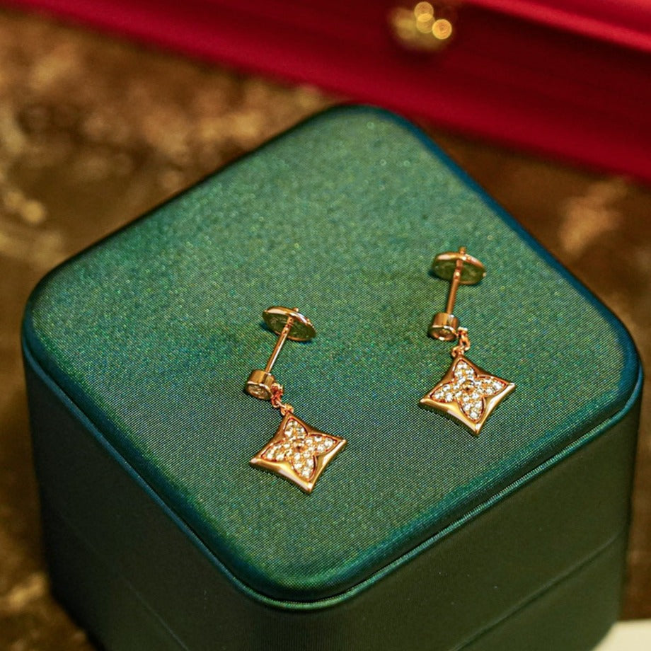 LOUIS VUITTON STAR DIAMONDS EARRINGS GOLD