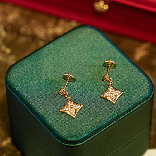 LOUIS VUITTON STAR DIAMONDS EARRINGS GOLD