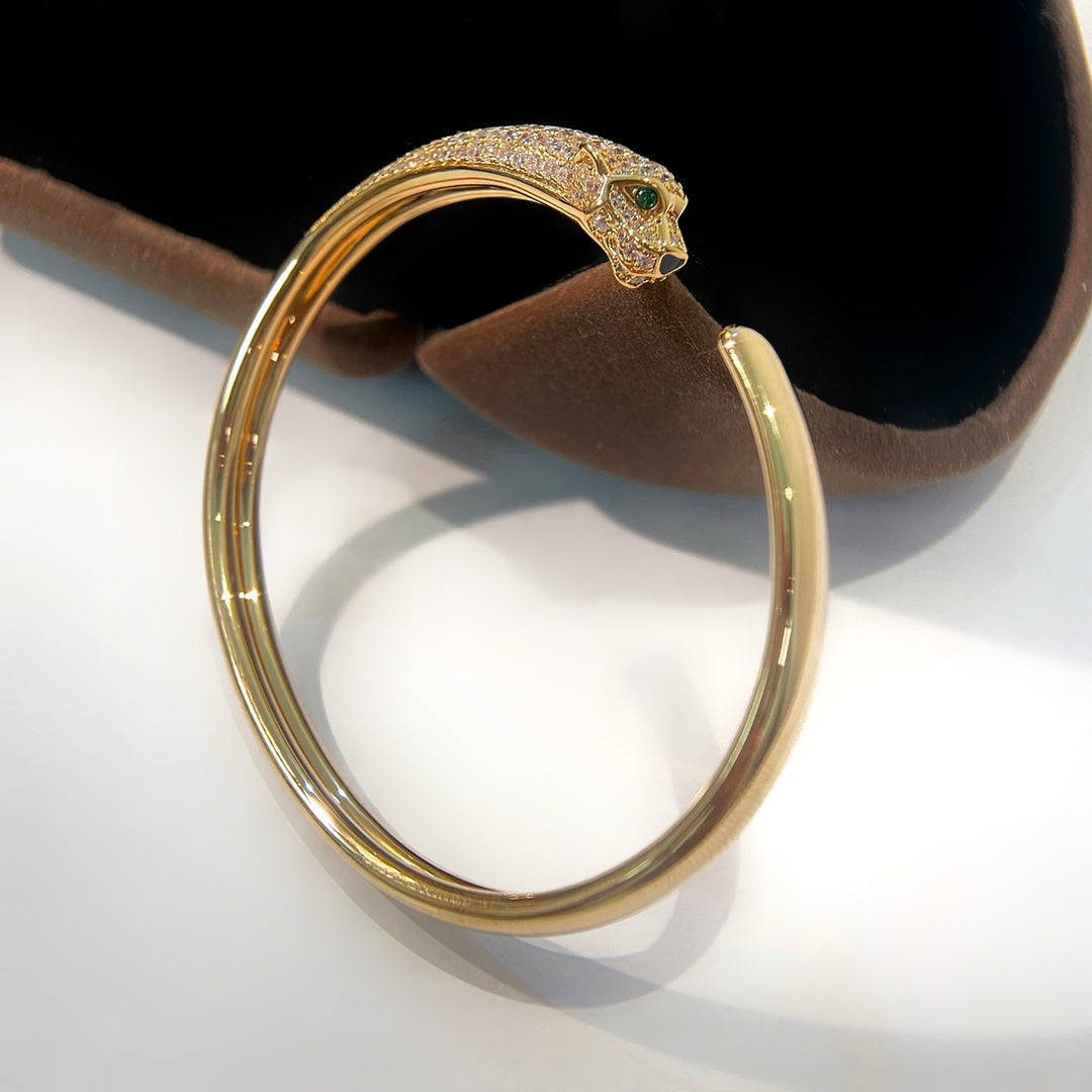 CARTIER PANTHERE GOLD DIAMOND OPEN BRACELET