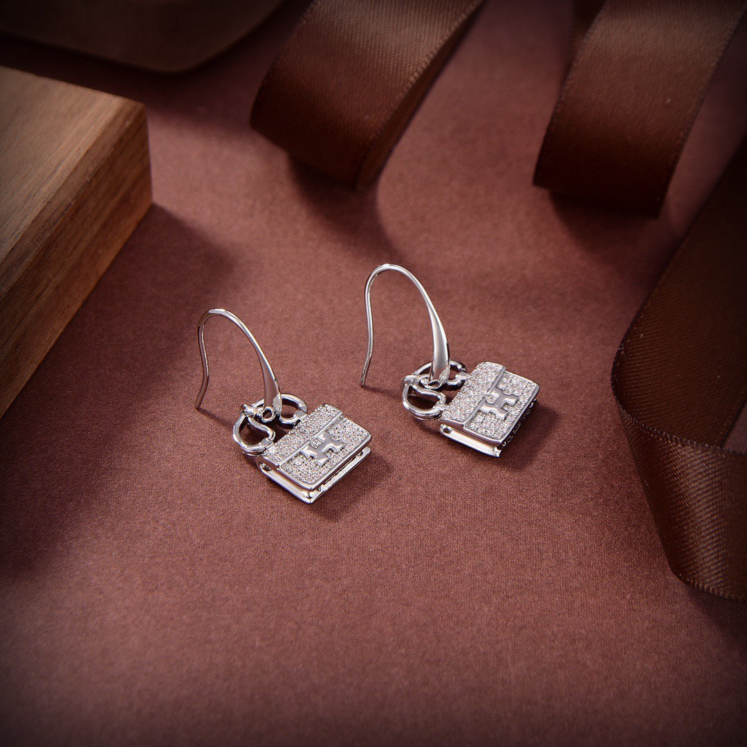 HERMES KELLY DIAMOND EARRINGS