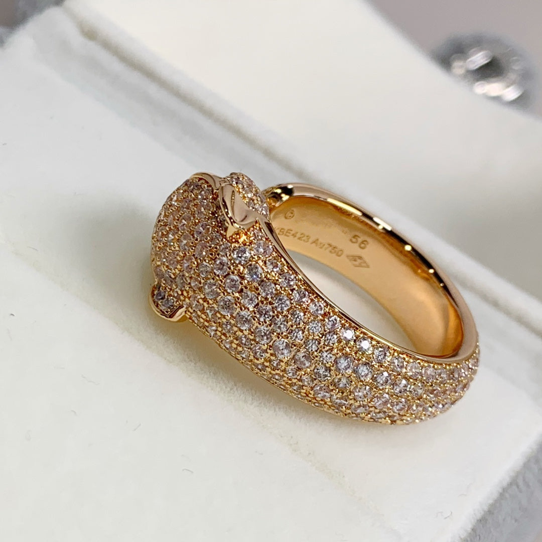 CARTIER PANTHERE PINK GOLD DIAMOND RING