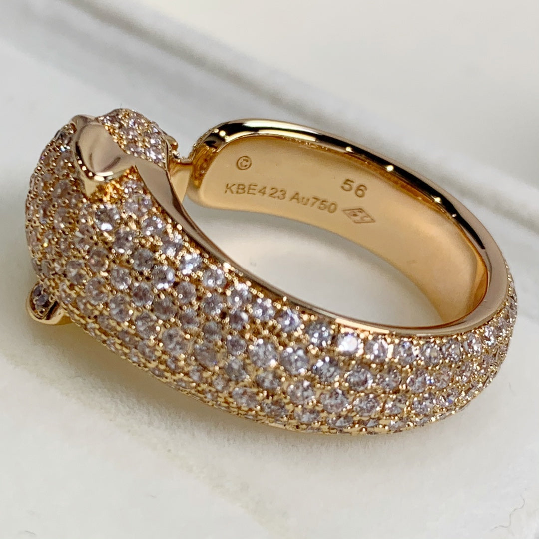CARTIER PANTHERE PINK GOLD DIAMOND RING