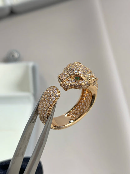 CARTIER PANTHERE PINK GOLD DIAMOND RING
