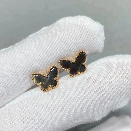 VCA BUTTERFLY DARK MOP EARRINGS