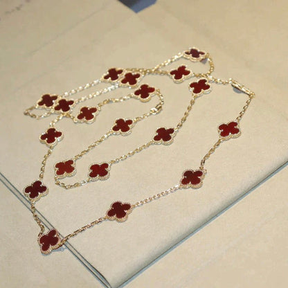 VCA CLOVER 20 MOTIFS CARNELIAN NECKLACE