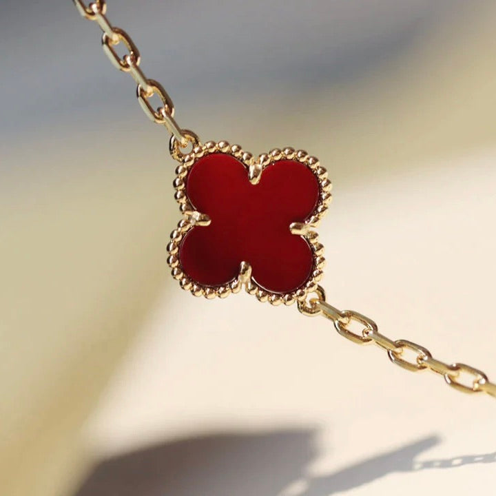VCA CLOVER 20 MOTIFS CARNELIAN NECKLACE