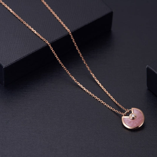 CARTIER AMULETTE ROSE GOLD PINK MOP NECKLACE