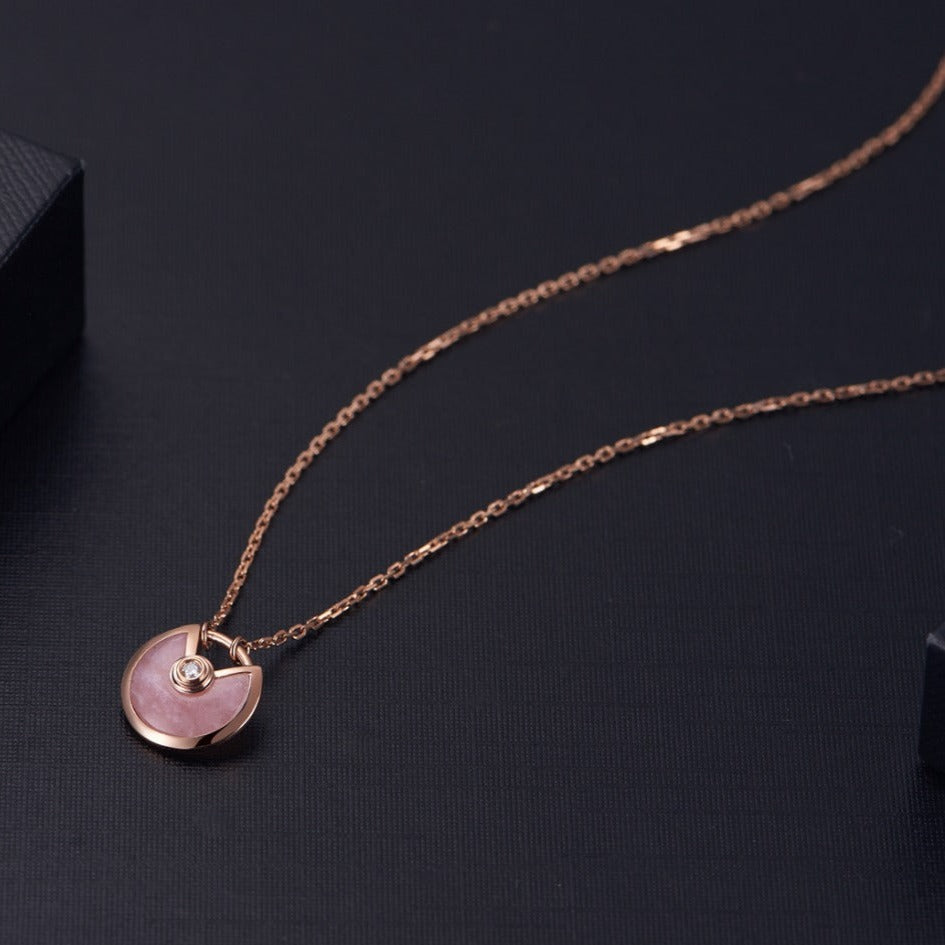 CARTIER AMULETTE ROSE GOLD PINK MOP NECKLACE