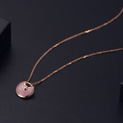 CARTIER AMULETTE ROSE GOLD PINK MOP NECKLACE