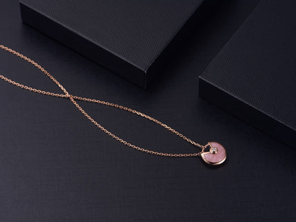 CARTIER AMULETTE ROSE GOLD PINK MOP NECKLACE